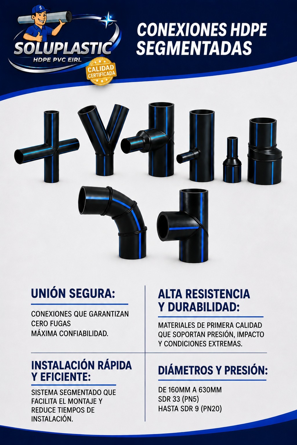 Conexiones HDPE Segmentadas