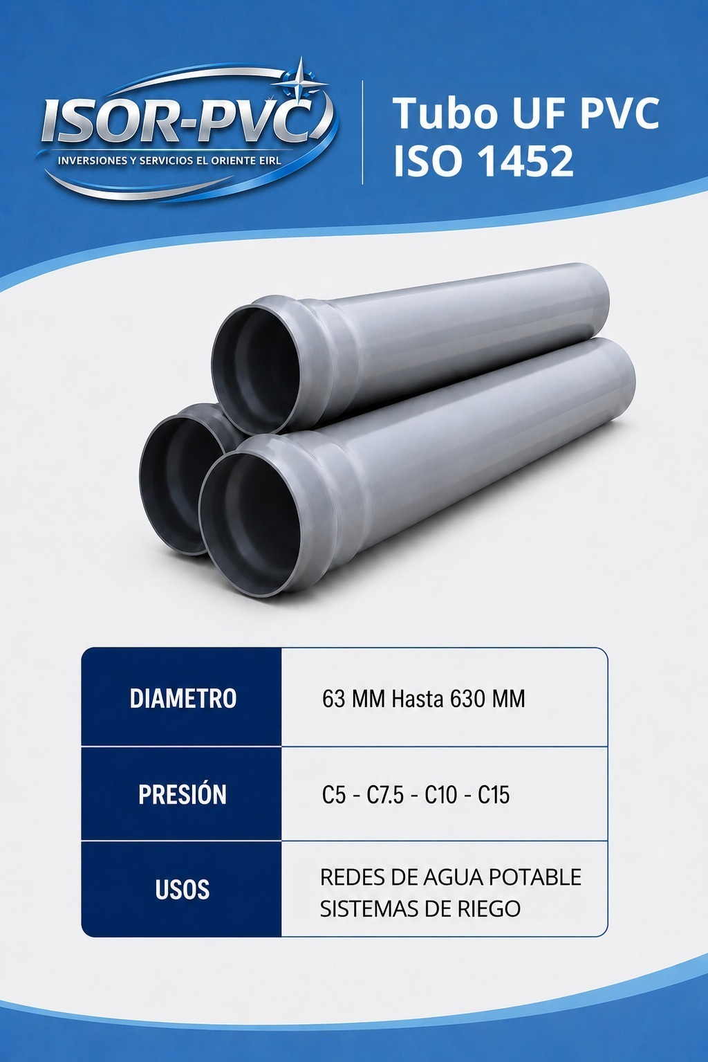 Tubo UF PVC ISO 1452